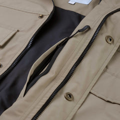 BIG POCKET HOODED JACKET BEIGE