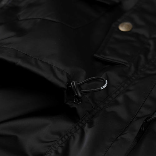 DOUBLE ZIPPER SHIRRING MA-1 JACKET BLACK