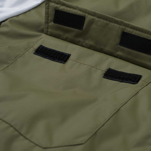 DOUBLE ZIPPER SHIRRING MA-1 JACKET KHAKI / GRAY