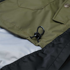 DOUBLE ZIPPER SHIRRING MA-1 JACKET KHAKI / GRAY