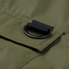 DOUBLE ZIPPER SHIRRING MA-1 JACKET KHAKI / GRAY