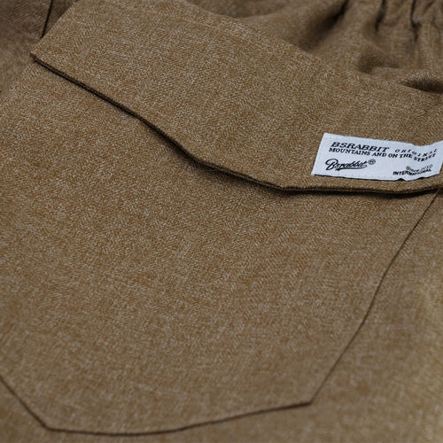 LOGO HERRINGBONE SUPER WIDE VENTILATION PANTS BROWN