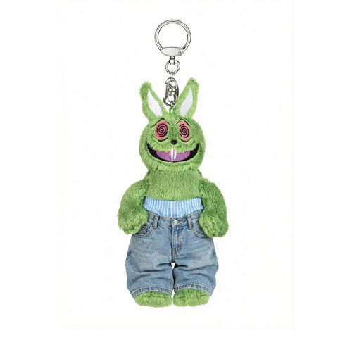 Trippy Jeans Rabbit Stuffed Animal Key Ring Green