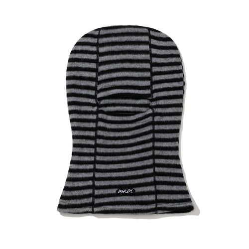 Essential Stitch Narrow Stripe Knit Balaclava Black