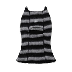 Essential Stitch Wide Stripe Knit Balaclava Black