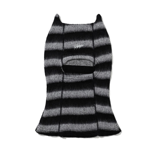 Essential Stitch Wide Stripe Knit Balaclava Black