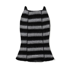 Essential Stitch Wide Stripe Knit Balaclava Black