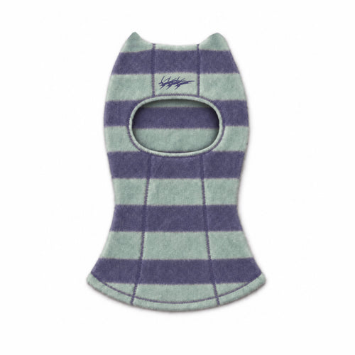 Essential Stitch Wide Stripe Knit Balaclava Blue Sky