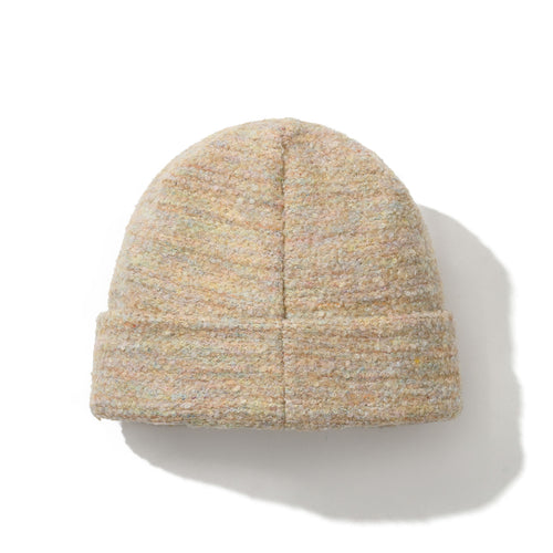 Triple Trace Metal Label Curly Beanie Cream Mix