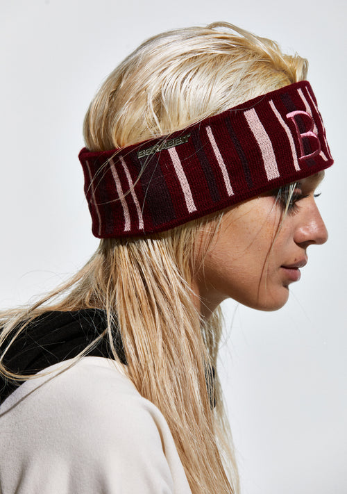 Bsrbt Vertical Stripe Headband Burgundy