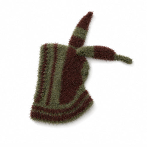 Bunny Ear Hoodwarmer Green Brown