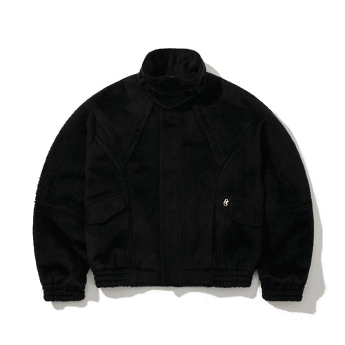 DSXBS Cropped Contrast Wool Bomber Jacket Brown Black
