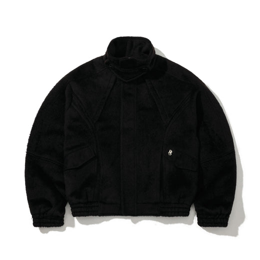DSXBS Cropped Contrast Wool Bomber Jacket Brown Black