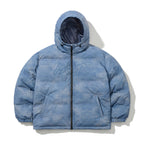 Bsr Applique Irregular Quilted Hood Puffer Jacket Sky