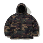 Bsr Applique Irregular Quilted Hood Puffer Jacket Camo