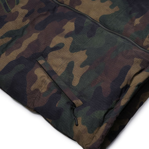 Bsr Applique Irregular Quilted Hood Puffer Jacket Camo