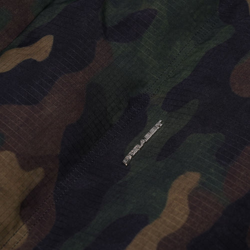 Bsr Applique Irregular Quilted Hood Puffer Jacket Camo