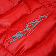BSXRJ Utility Pocket Quilted Hood Puffer Jacket Red