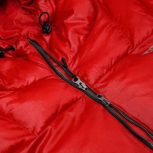 BSXRJ Utility Pocket Quilted Hood Puffer Jacket Red