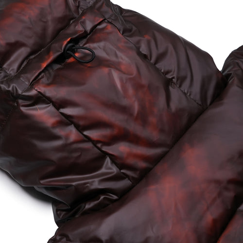 BSXRJ Utility Pocket Quilted Hood Puffer Jacket Thermochromic Red Brown / Orange