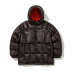 BSXRJ Utility Pocket Quilted Hood Puffer Jacket Thermochromic Red Brown / Orange