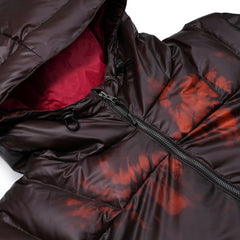 BSXRJ Utility Pocket Quilted Hood Puffer Jacket Thermochromic Red Brown / Orange