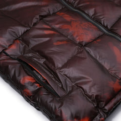 BSXRJ Utility Pocket Quilted Hood Puffer Jacket Thermochromic Red Brown / Orange