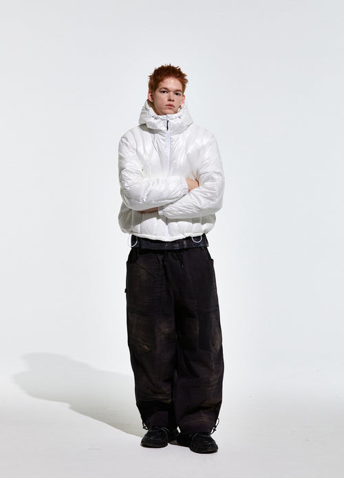 Contour Harness Hood Puffer Jacket White