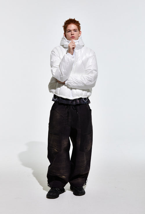 Contour Harness Hood Puffer Jacket White