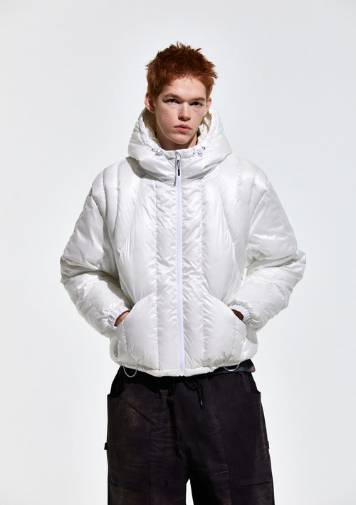 Contour Harness Hood Puffer Jacket White