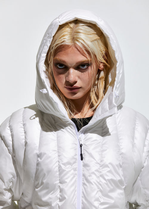 Contour Harness Hood Puffer Jacket White