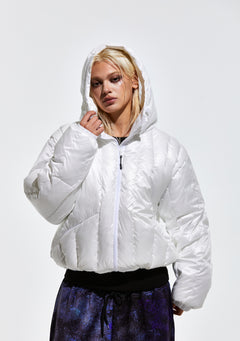 Contour Harness Hood Puffer Jacket White