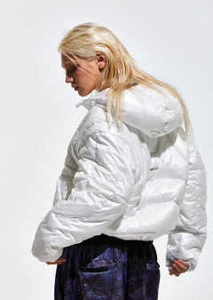 Contour Harness Hood Puffer Jacket White