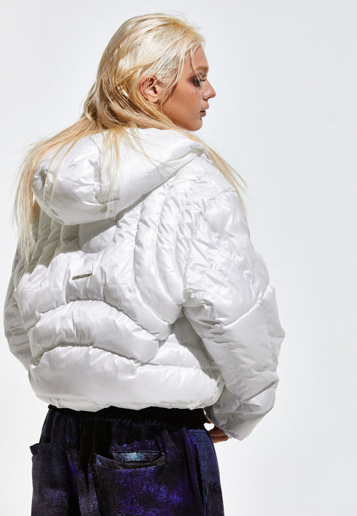 Contour Harness Hood Puffer Jacket White