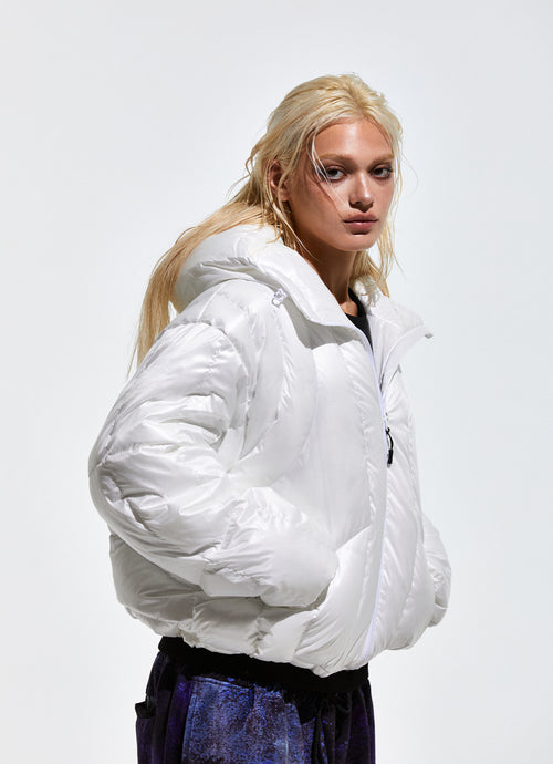 Contour Harness Hood Puffer Jacket White