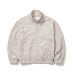 Br Rivet Suede Embroidery High-Neck Jacket Ivory