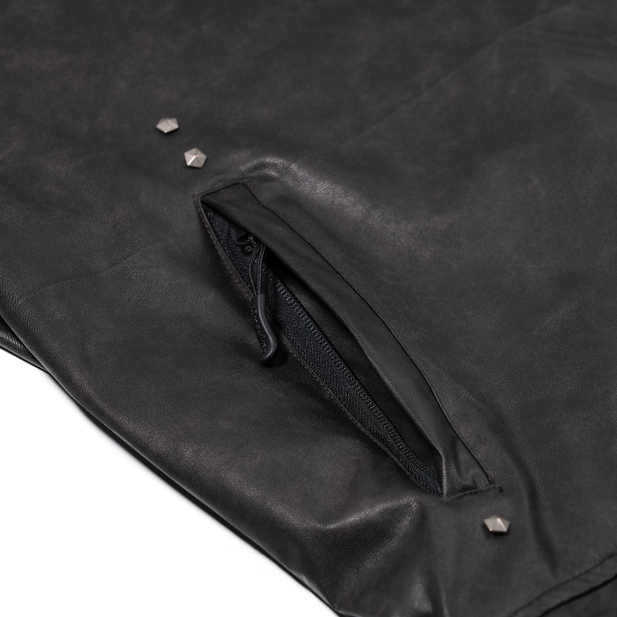 MMX07XIV Seoul Back Applique Pu Leather Jacket Black | BSRABBIT