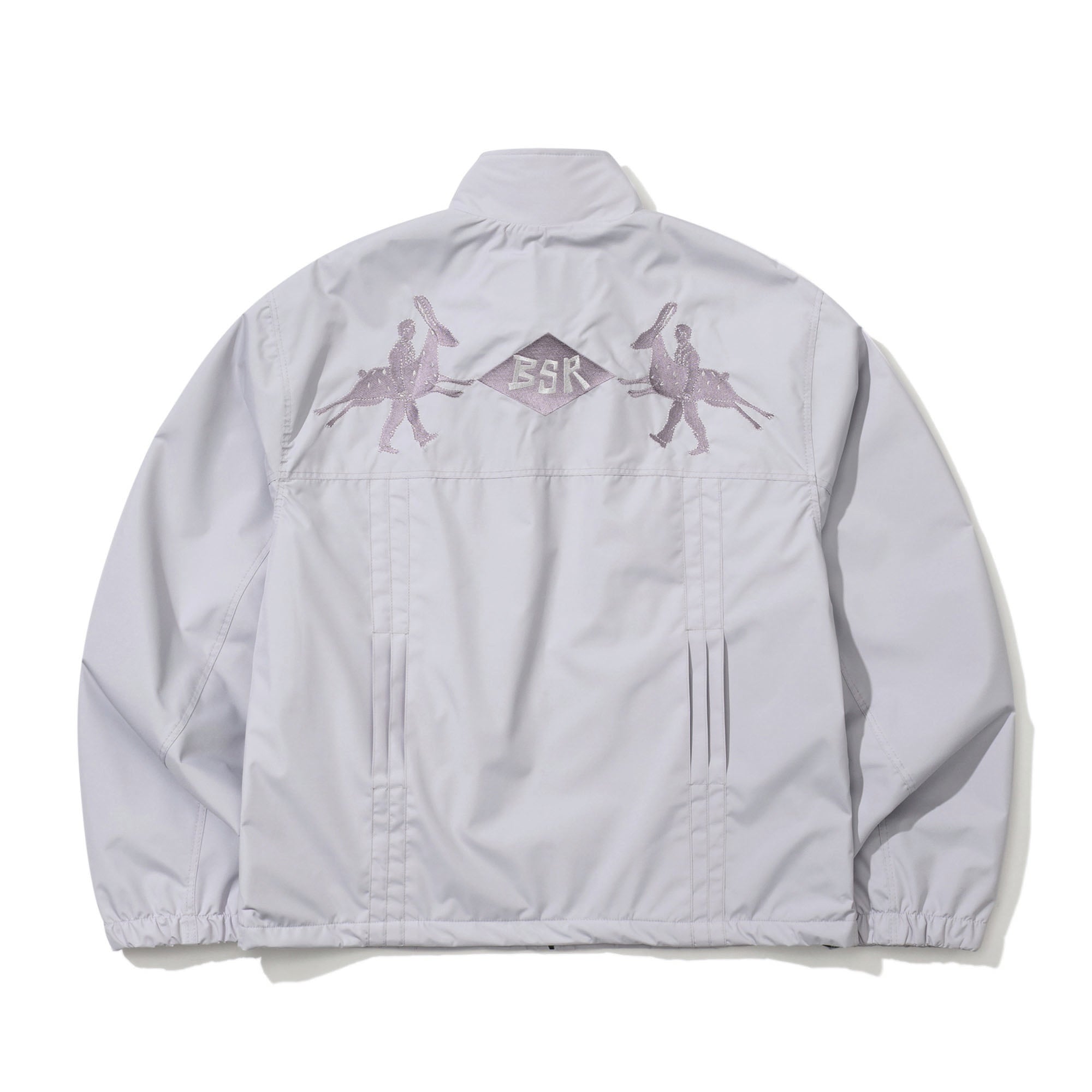 Fold Panel Back Embroidery Jacket Light Gray | BSRABBIT