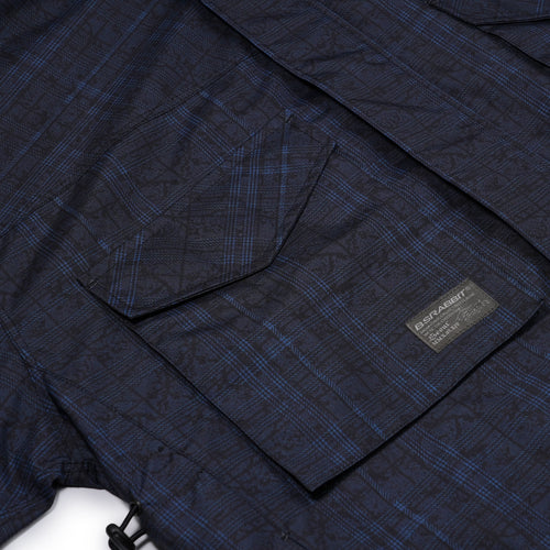 Vintage Check Rivet Hood Jacket Dark Blue