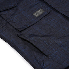 Vintage Check Rivet Hood Jacket Dark Blue