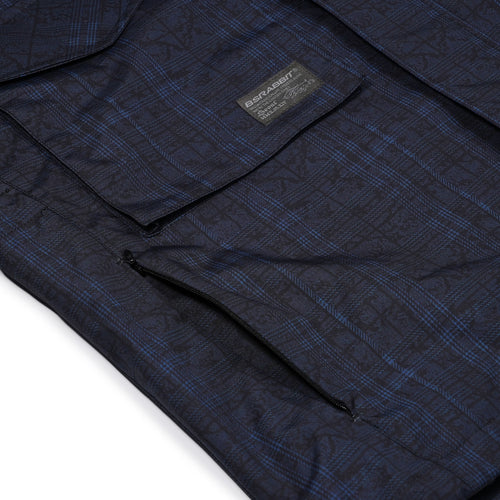 Vintage Check Rivet Hood Jacket Dark Blue