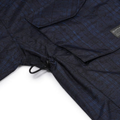 Vintage Check Rivet Hood Jacket Dark Blue