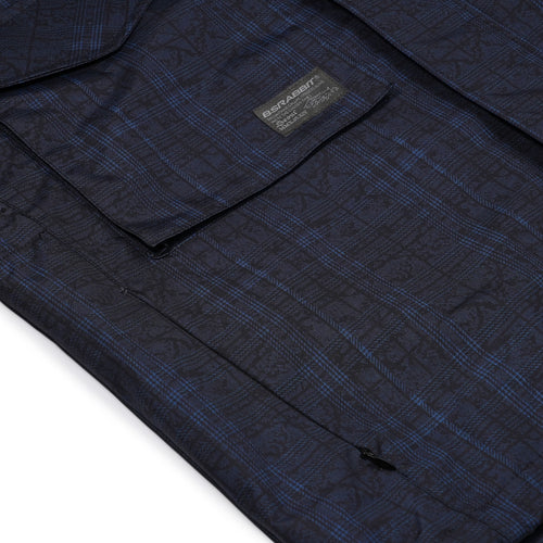 Vintage Check Rivet Hood Jacket Dark Blue