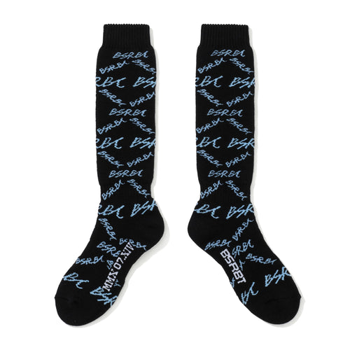All-Over Script Logo Socks Black