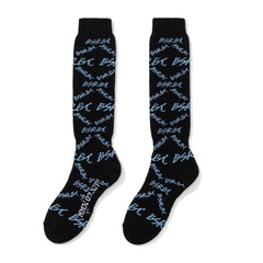 All-Over Script Logo Socks Black