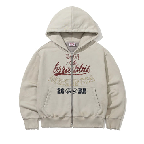 Brighter Future Zip-Up Hoodie Light Grey