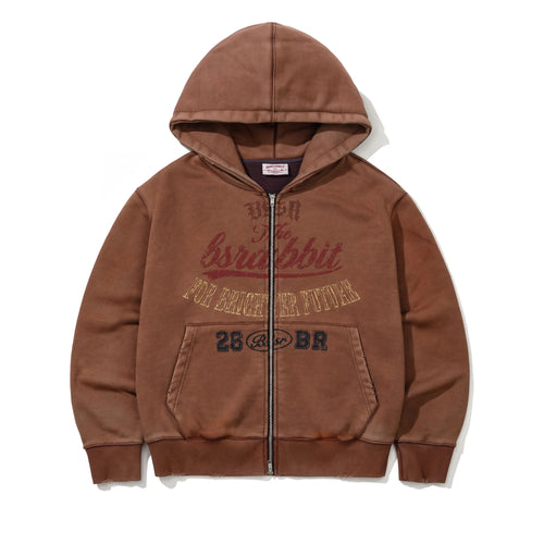 Brighter Future Zip-Up Hoodie Brown
