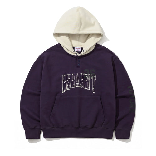 26 Logo Button Hoodie Purple