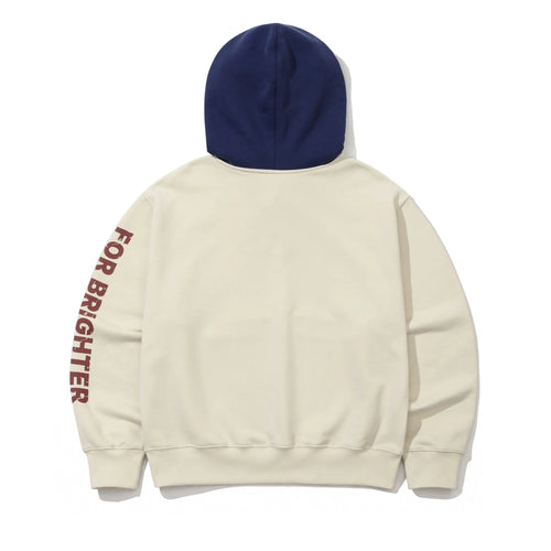 26 Logo Button Hoodie Cream