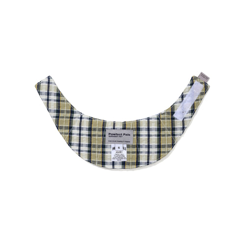 Pet Neck Collar Check Beige